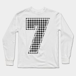 Plaid Number - 7 - Dark Long Sleeve T-Shirt